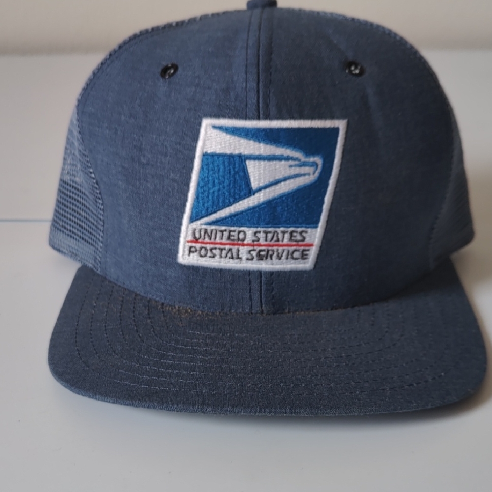 USPS blue mesh cap hat sz m